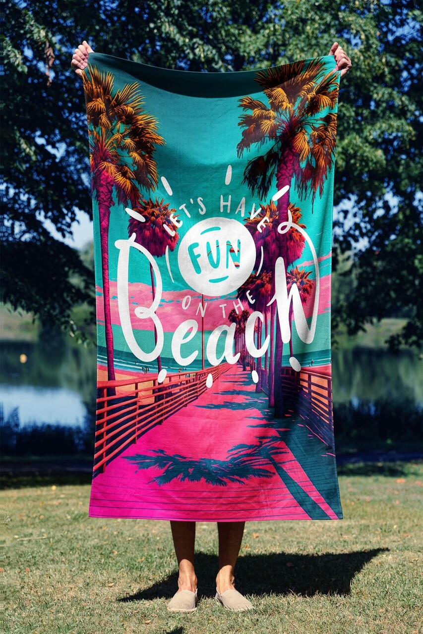 Prosop de plaja, L'essentiel Maison, Beachfun 70, 70x130 cm, Multicolor - imagine 7